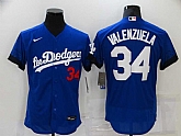 Dodgers 34 Fernando Valenzuela Royal 2021 City Connect Flexbase Jersey,baseball caps,new era cap wholesale,wholesale hats